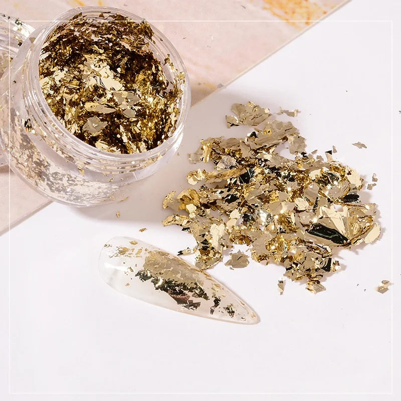 Confetti Gold Leaf Flakes Filling Glitter Epoxy Resin Mold DIY Nail Art Decoration Foil Paper Jewelry Making Accessories