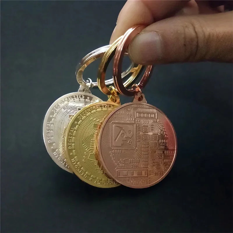 Gold/Silver Plated Bitcoin Collectible copy Coin Pirate Treasure Coins Props Toys For Halloween Party Cosplay Non-currency