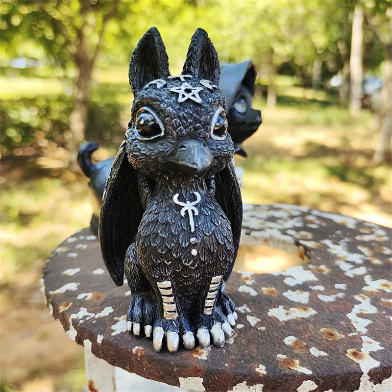 1pc Halloween Magic Black Dragon Snake Griffin Unicorn Mysterious Witches Statue Home Decor Figurine Christmas Desk Ornaments