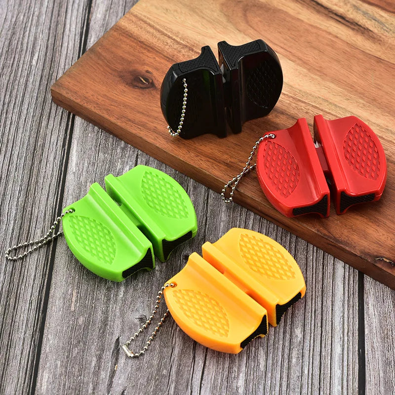 1pcs Knife Sharpener Mini Ceramic Rod Knife Whetstone Sharpener Portable Butterfly Type Camping Pocket Sharpening Knives Stone