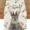 2024 Easter Rabbit Table Runner Linen Bunny Dining Table Cloth Placemat Spring Holiday Happy Easter Decoration For Home Kitchen