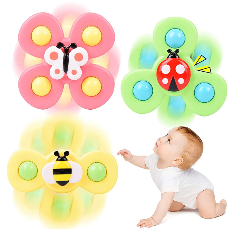 3PCS Suction Cup Fidget Spinner Toy For kids Infant Sensory Relief Stress Educational Bath Toys Baby Games Rotating Rattle Gift