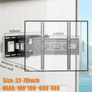 TV Wall Mount Bracket for 32-70 Inch LED, LCD, OLED Flat Curved TVs, TV Mount with Dual Swivel Arm Extend Tilting Rotation