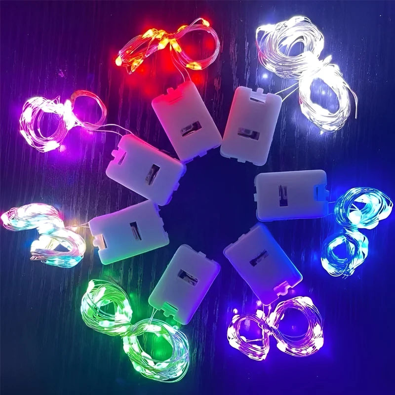 LED Light Strings Battery Powered Flashing Fairy Lights Wedding Christmas Party Gift Decorations Outdoor Garden Garland Lights