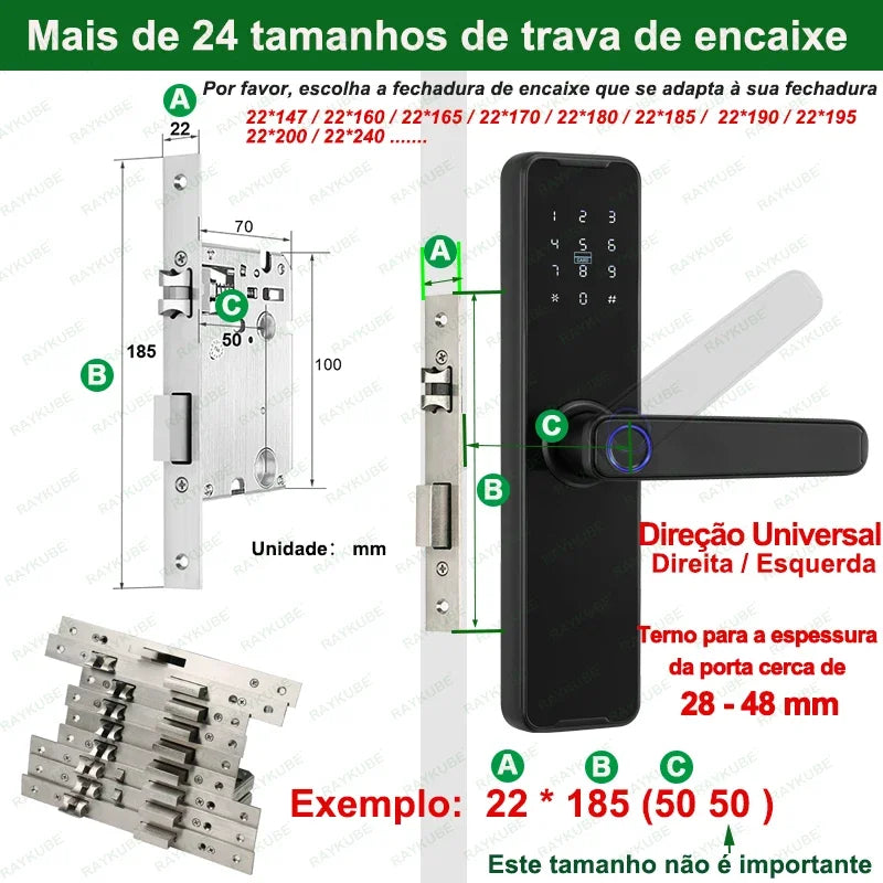 Do Brazil K7 Pro+ Biometric Fingerprint Door Lock Smart Lock Tuya App Unlock Keyless Lock