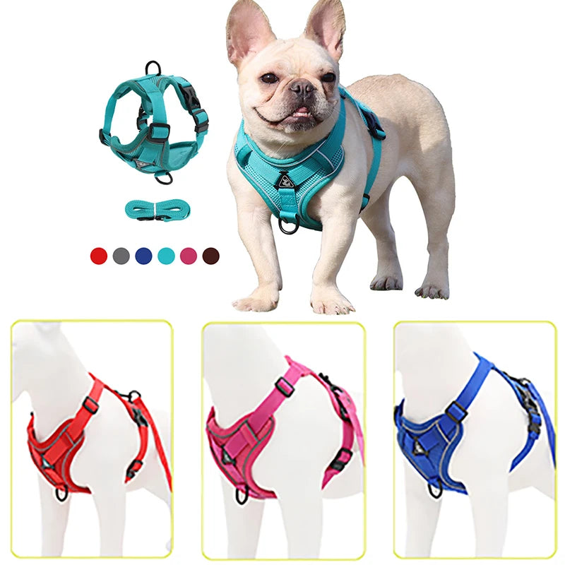 Reflective Pet Training Walking Harness Lead Leash Adjustable Puppy Harness Vest for Small Dogs Chihuahua Yorkies Chest Strap