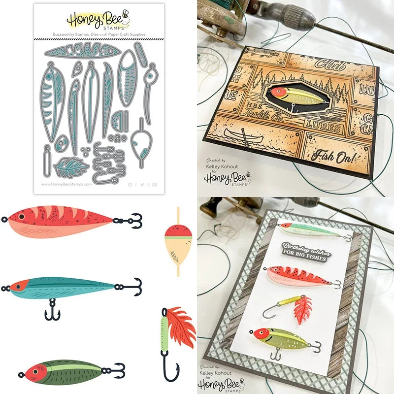 New Lovely Layers Lures Bait Metal Cutting Dies For DIY Craft Making Paper Greeting Card Scrapbooking
