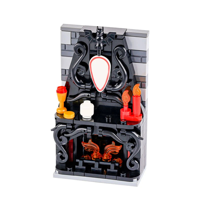 MOC Halloween Skeleton Horde  Building Blocks Dark Castle with Vampire Throne DIY  Medieval Bricks Collection Gift