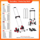 SucceBuy 260lbs Folding Hand Truck with Telescoping Handle & 2 Elastic Ropes Stair Climbing Cart Dolly for Warehouse Moving