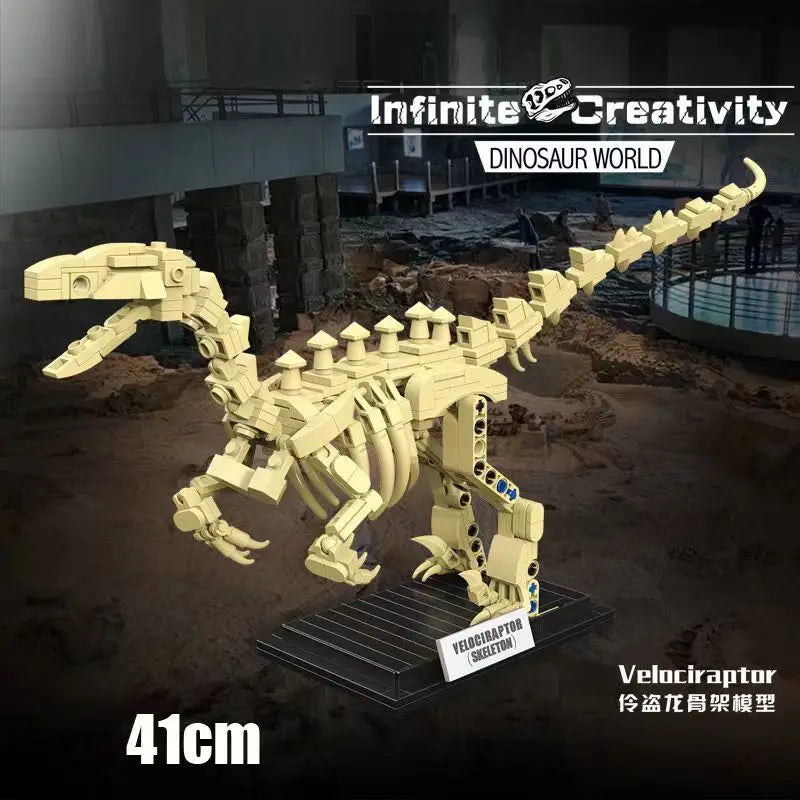 Jurassic Dinosaur World Series T-rex Mosasaur Triceratops Skeleton Building Blocks Fossil Model Bricks Figure Dino Toys Kid Gift