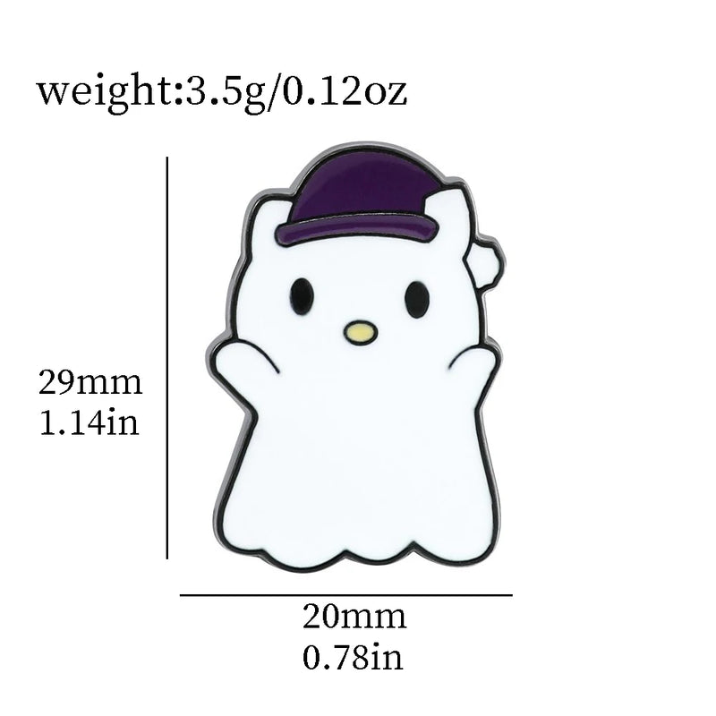 Anime Cute Enamel Pins Kitty Cat Kuromi Cinnamoroll Pom Pom Purin Brooch for Halloween Clothing Accessories Gifts