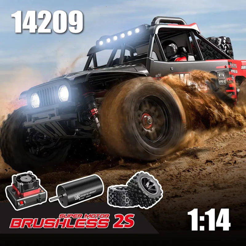 HYPER GO MJX14209 14210 V2.0 1/14 75KM RC Car Brushless 2.4G Remote Control 4WD Off-road Racing Truck Electric Hobby Toy