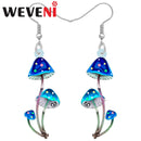 WEVENI Acrylic Cute Mushroom Earrings For Women Girls Drop Dangle Plants Jewelry Charms Spring Summer Gifts Accessories