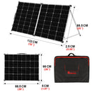 DOKIO 100W/160w/200w 18V Glass Folding Monocrystalline Waterproof Solar Panel with 12V Controller Kit from China