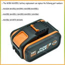 For Worx 20V 8000mAh Lithium battery Rechargeable WA3551 WA3553 WA3553.1 WA3570 for All WORX Electric and Garden Tools