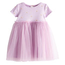 Little maven Girls Clothes Summer Rainbow Purple Mesh Princess Dress Girls Dresses Wedding Party Dress for Kids Summer