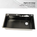 Smart Kitchen Sink Thickened Large Capacity Washbasin Stainless Steel Digital Display Kitchen Sink Brushed  for Kitchen