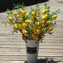 1pcLuxury Lemon Fruit Branch With Green Leaves Artificial Flowers Home Photography Props Flores Artificales Fake Plants