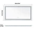 Jumbo-Large Illuminated LED Bathroom Mirror, Front and Backlit Lights, Wall Mounted, Touch Anti-fog Vanity Mirror