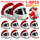1-8PCS Santa Cycling Helmet Christmas Motorcycle Full Helmet Full Face Safe Hat Creative Plush Cover Christmas Decoration Gifts