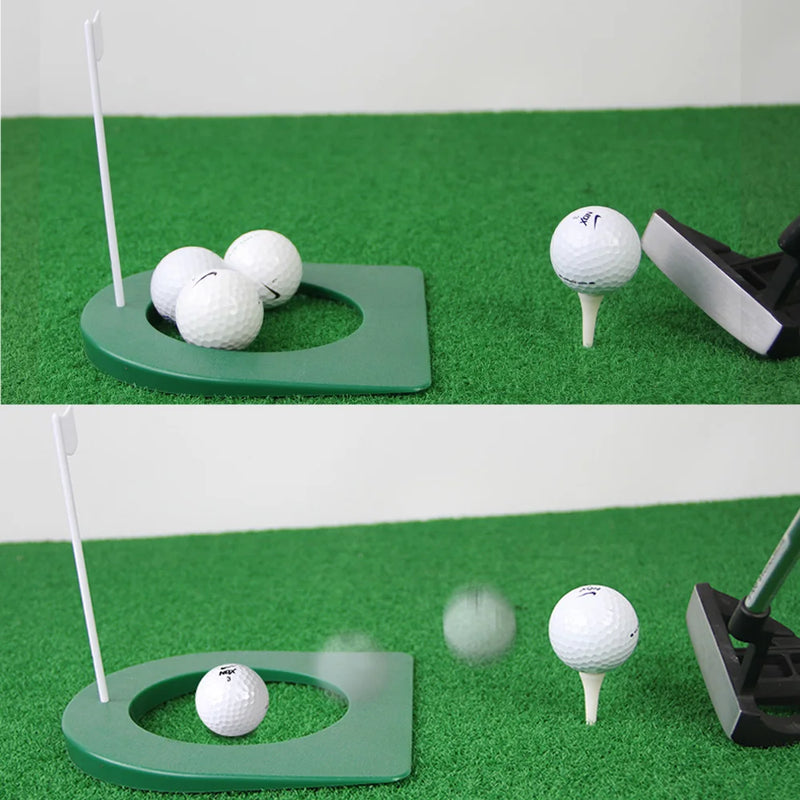 1 Set Golf Putting Cup Indoor with Flag Swing Training Aid Hole All Direction for Home Office Men Women