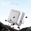 WESA Silvery Wall Surface Button Light Switch EU Spray Paint Plastic Outdoor 1 Gang 1 Way Wall Exterior Rocker On / Off  Switch