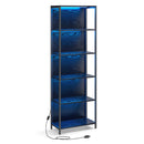 VASAGLE 6-Tier LED Bookcase, Adjustable Light Shelf, Storage Cabinet with Steel Frame, 30.3 x 60 x 178.6 cm, for Living Room