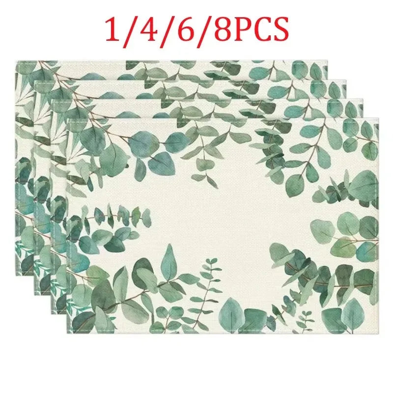 2024 Easter Rabbit Table Runner Linen Bunny Dining Table Cloth Placemat Spring Holiday Happy Easter Decoration for Home Kitchen