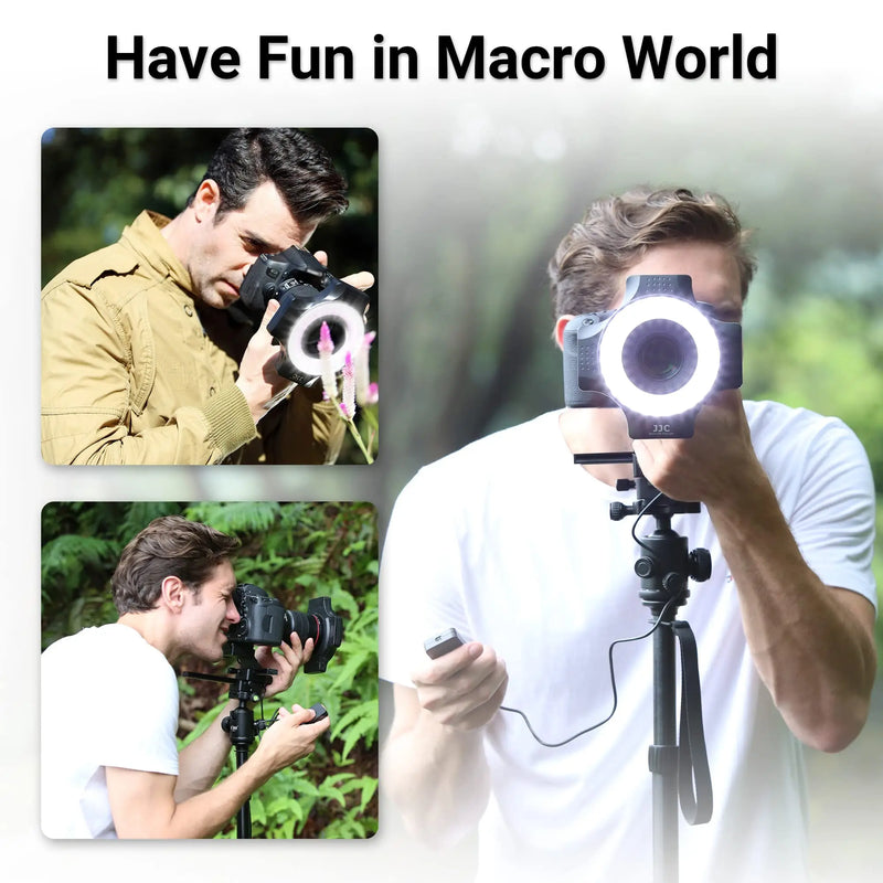 JJC Macro LED Ring Flash Set Variable 60 LEDs with 6 Adapter Ring Light for Canon Nikon Sony Olympus Pentax DSLR Camera Flash