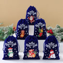 6pcs Christmas Linen Drawstring Bags Burlap Gift Bags Candy Biscuits Pouchs for Home Decor 2025 Navidad Natal New Year Gift 2026