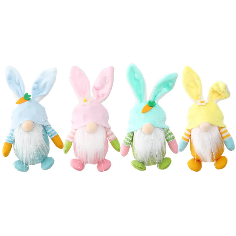 Easter Standing Bunny Gnome Faceless doll Easter Desktop Decoration Rabbit Plush Dwarf toy Home Ornament happy easter party gift