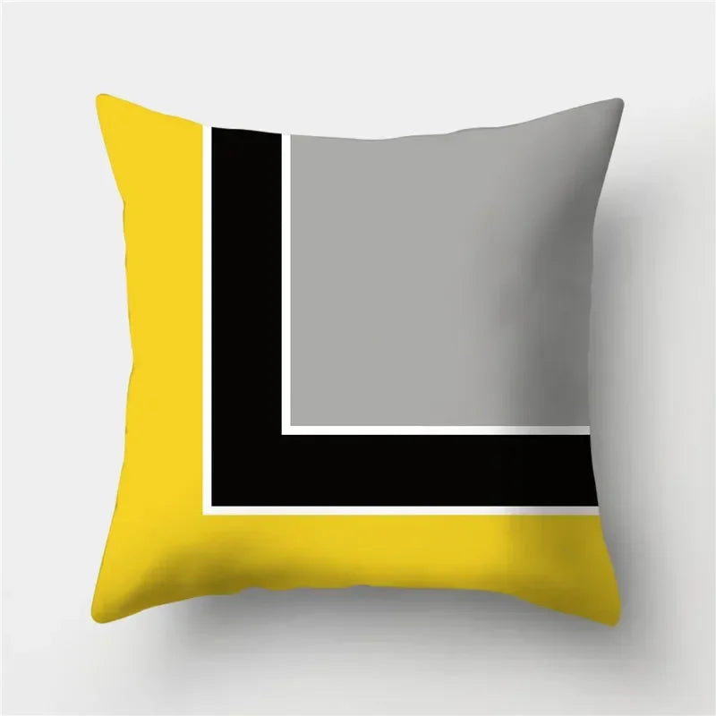 Geometry Cushion Cover Polyester Pillowcase Decorative Sofa Cushions Red Yellow Pink Pillowcover Home Decor Pillowcase 45x45cm