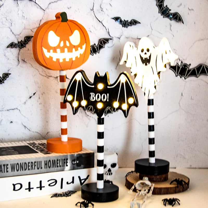 NEW Halloween Decoration light Pumpkin Spider Bat Skull shape Led Light table Night Lamp for Home Decor Haunted Houses Bar Party