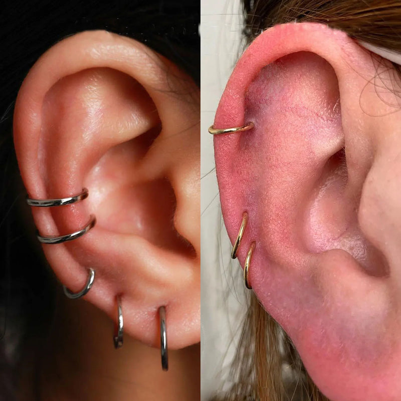 20G Stainless Steel Small Huggie Hinged Hoop Earrings Hypoallergenic Lightweight Cartilage Helix Stud Earrings for Women Girls