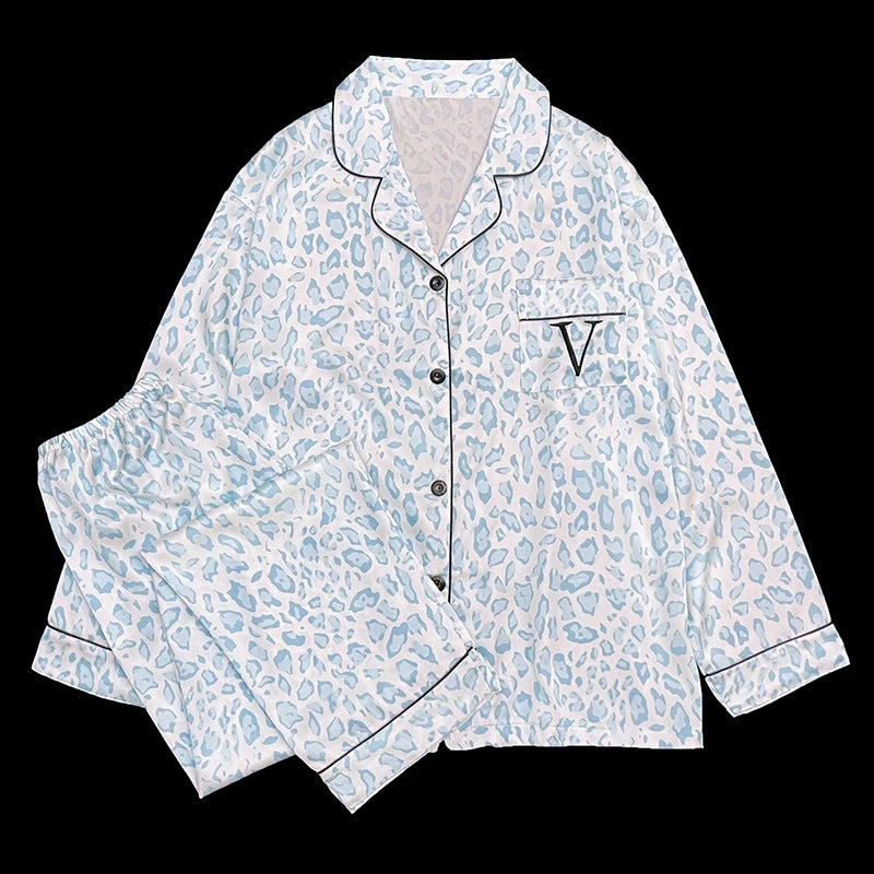 Pink Leopard Three-piece Set Pajamas for Women Y2k 2024 New Classy Spring Female Sleepwear Short Sleeve Fashion Casual Homewear