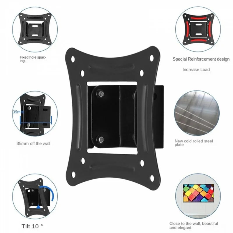 14-26 Inch TV Mount Wall-mounted Tilt Flat Panel Bracket Universal TV Holder LCD LED Monitor Frame VESA Stand for 75/100mm Pitch