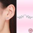 Bamoer Cute Romantic Fairy Elevs Exquisite Stud Earrings for Women Genuine 925 Sterling Silver Rainbow Ear Studs Luxury Jewelry