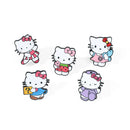 5 Pcs Cartoon Character Brooch Set Cute Hello Kitty Enamel Pin Backpack Clothing Jewelry Metal Badge Accessories Gift for Friend