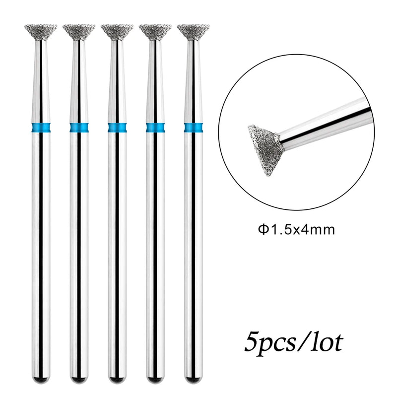 5pcs/lot Drill Bits for Nails Diamond Heads to Nails Milling Cutter for Manicure Cuticle Nail Cutter Tips Accessories Tools