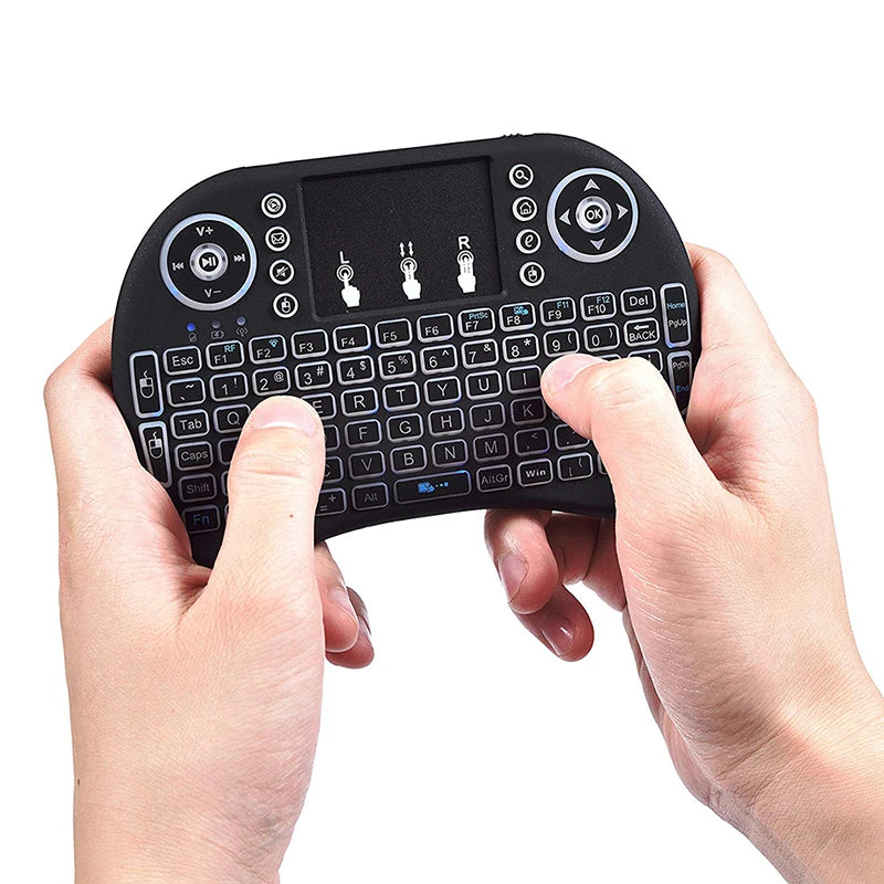 I8 Mini Keyboard Wireless 2.4G 7 COLOR Backlit English Air Mouse Remote Touchpad For Android TV Box PC