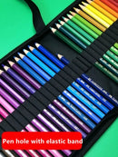 36/48/72/120 Hole Pen Curtain Black Folding Pencil Case Color Pencil Insert Professional Painting Pencil Bag Student Stationery