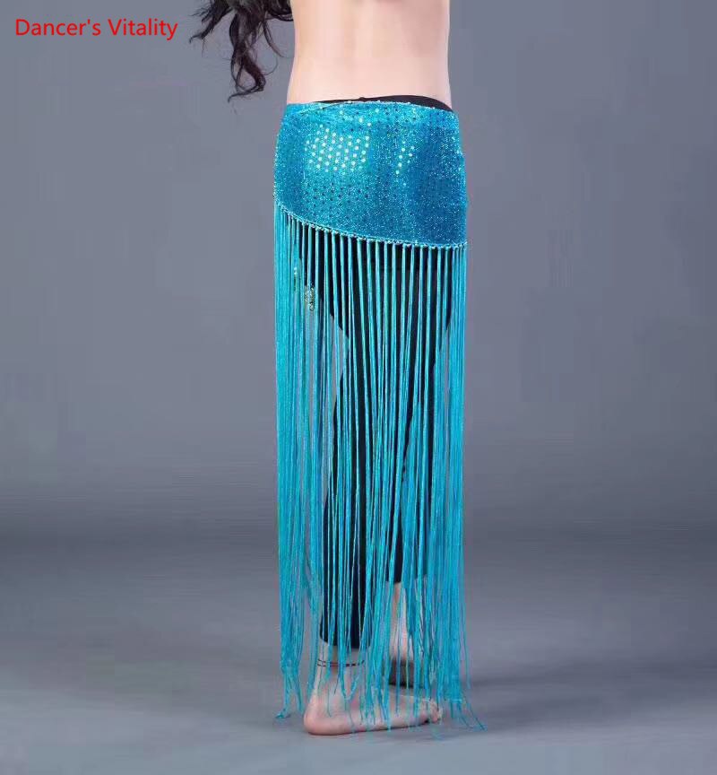 New Child Belly Dance Tassel Long Skirt Oriental Dance Dance Practice Hip Scarf 9 colour Free Delivery