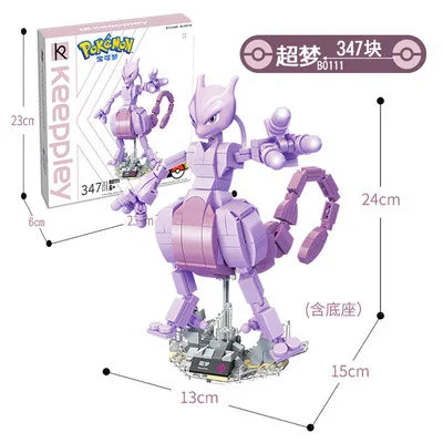 Pokemon Building Block Venusaur Gyarados Mewtwo Blastoise Figure Toys  Cartoon Model Decoration Kids Toy Gift