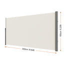 SucceBuy Retractable Side Awning Outdoor Privacy Polyester Water-proof Retractable Patio Screen UV 30+ Room Divider Wind Screen