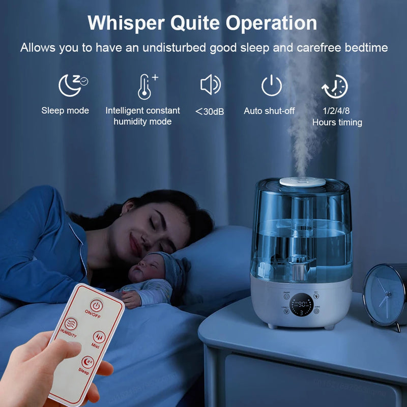 Air Humidifier Aromatherapy Essential Oils Diffuser 3/4L Smart Remote Control Air Purifier for Bedroom 2 Water Mist Humidifier