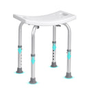 SucceBuy Shower Chair Adjustable Height Shower Stool with Built-in Handles Shower Seat for Inside Shower or Tub 158.8kg Capacity