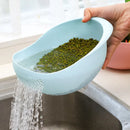 Multi-functional Rice Washer Vegetable and Fruit Basket Drain Cleaning Kitchen Tools Food Beans Sieve Fruit Bowl Drainer