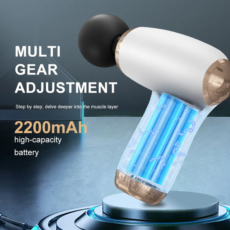 Mini 30 Level Massage Gun Fascia Deep Muscle Relax Body Neck Massager Electric Fitness Equipment Noise Reduction Male Female