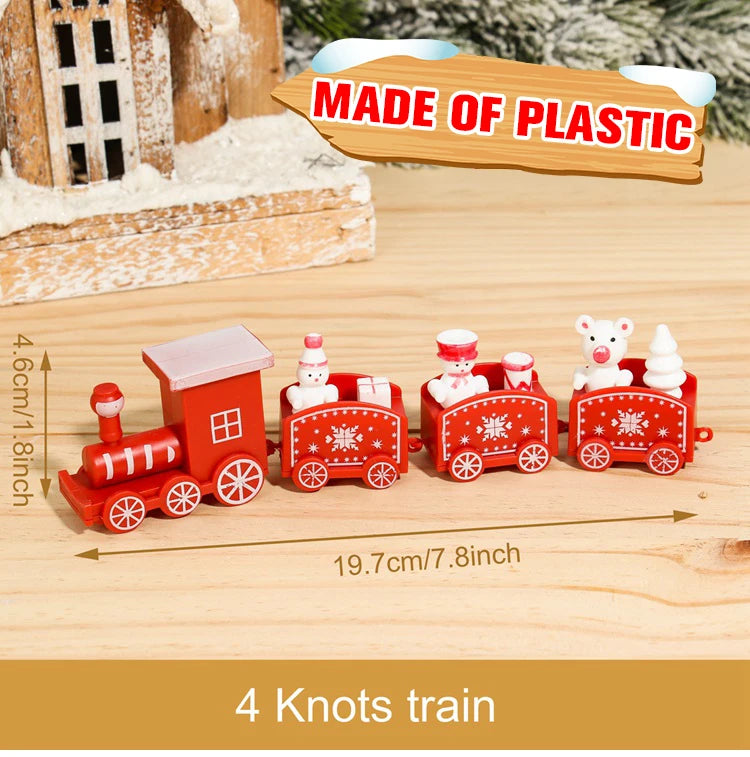 Wooden/Plastic Train Christmas Ornament Merry Christmas Decoration For Home 2024 Xmas Gifts Noel Natal Navidad New Year 2025