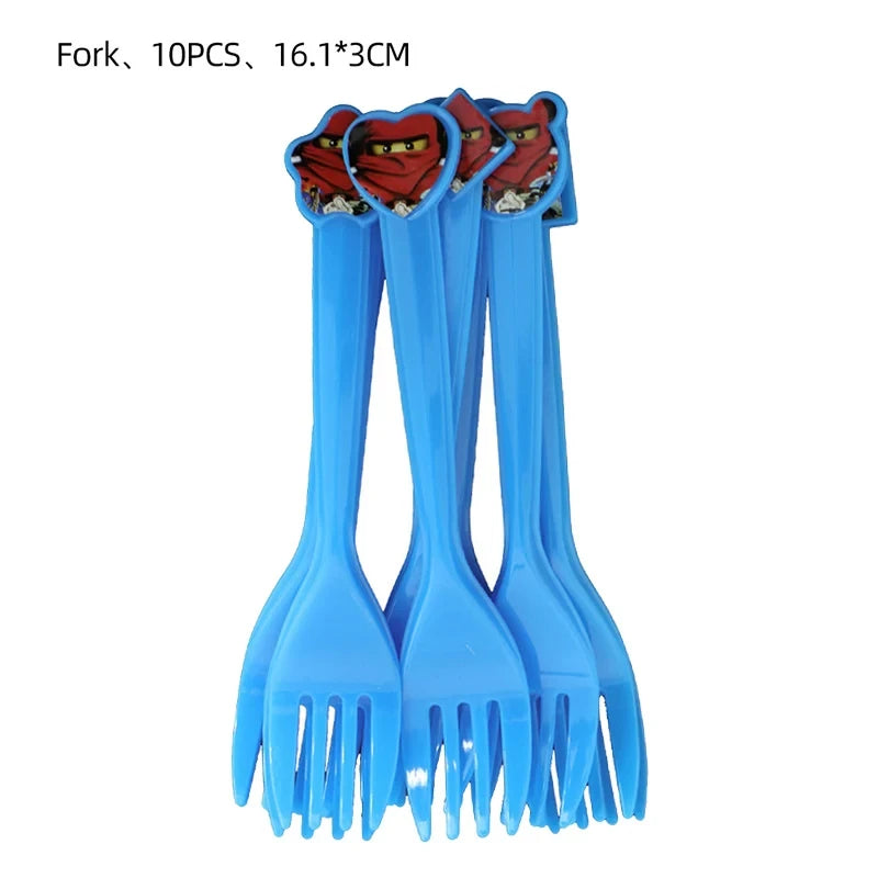 Ninja Them Birthday Party Decorations Kids Disposable Tableware Popcorn Paper Plates Balloons Cup For Boys Baby Shower Supplies
